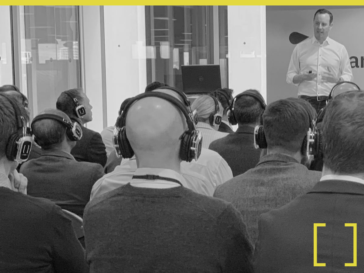 Breakout room training session using headsets