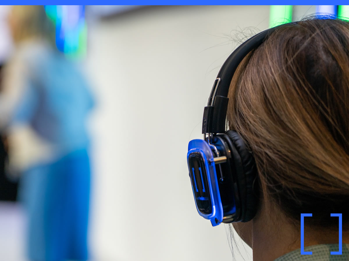 Team building event using wireless headsets for group activities